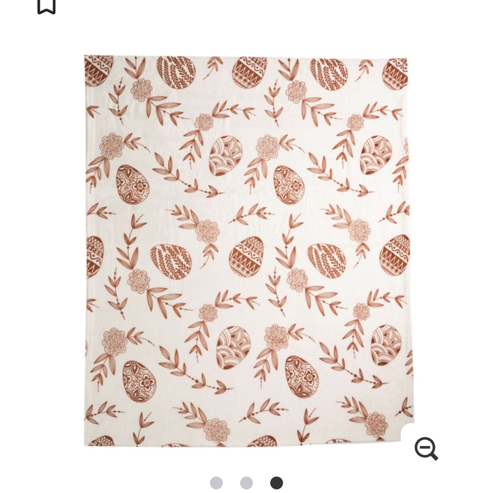 Elegant Floral and Egg Patterned Throw Blanket